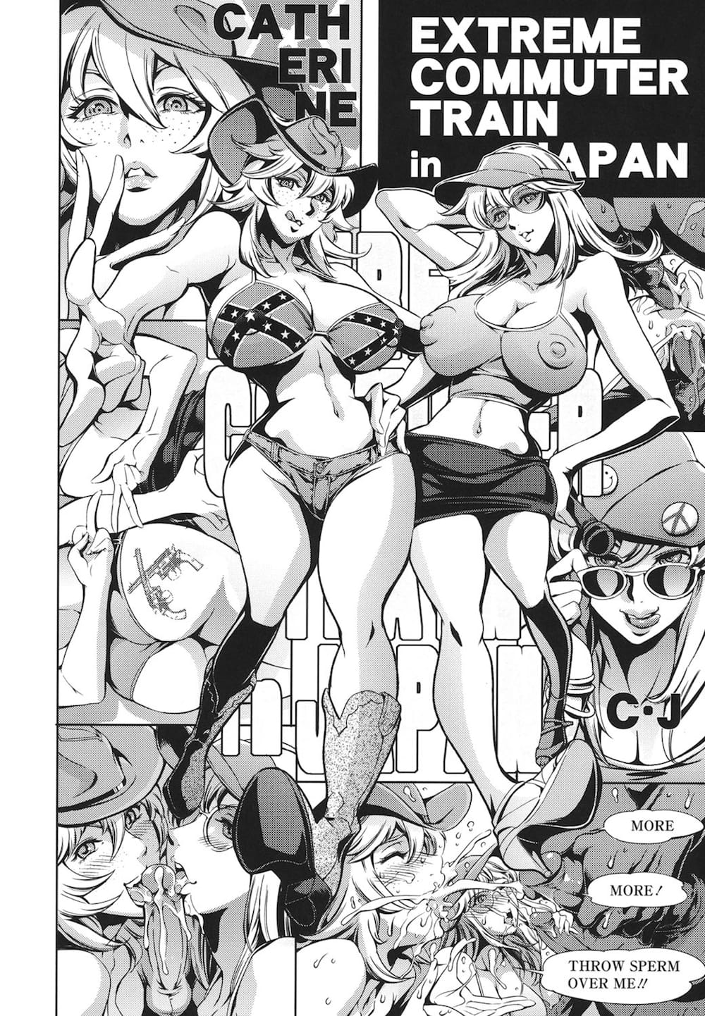 【エロ漫画】通勤電車をリポートするアメリカ娘が痴漢にマイクをプッシーにぶち込まれて輪姦されて日本男児のヘンタイ魂を体験！