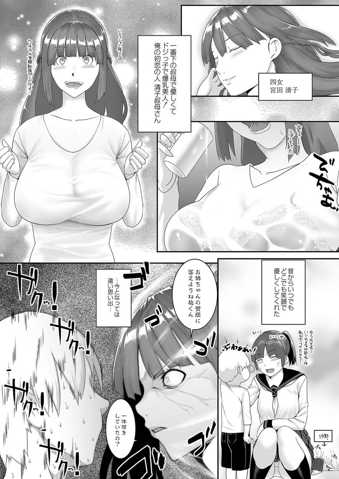 【エロ漫画】同居する美人な３人の人妻叔母姉妹をたぶらかしてハーレム生ハメ乱交セックスで全員をイカせまくる話